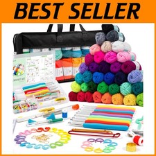 113-Piece Crochet Kit with 1600-Yard Yarn Set