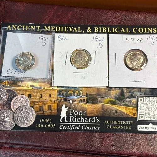 Poor Richard’s Bargain Basement. Silver Sale. 3 BU Denver Dimes. 1961-63 BB703