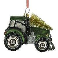 Gift Company HäNger Traktor Mit Weihnachtsbaum, GrüN, 5X8X9,7Cm