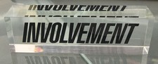 Lucite Acrylic Desk Sign  INVOLVEMENT" Office Reminder Team Player Participation