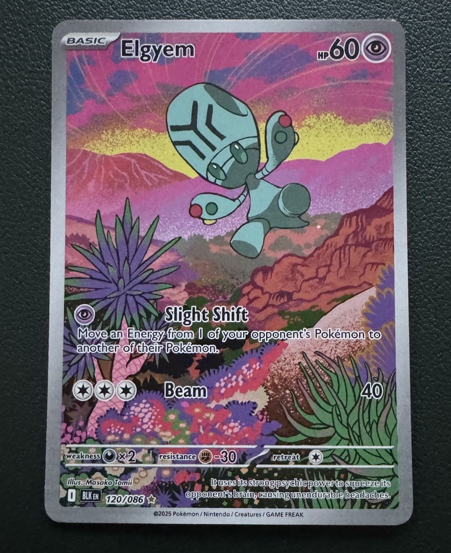 Pokémon Black Bolt TCG Elgyem Illustration Rare Card 120/086 Near Mint Condition