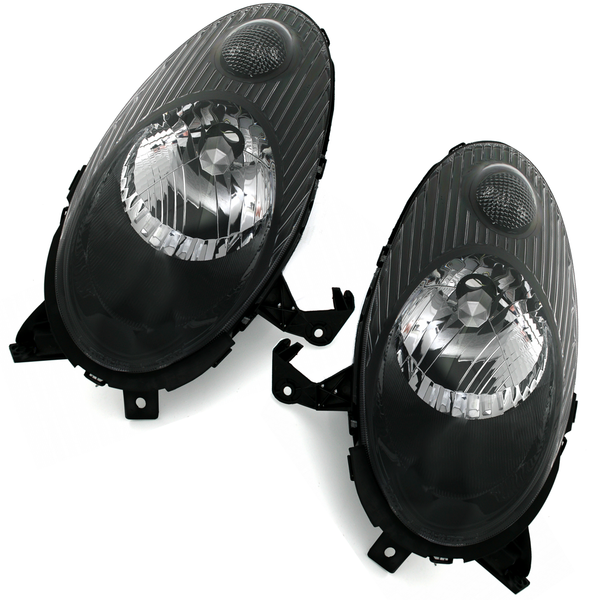 Scheinwerfer Set FüR Nissan Micra K12 2003-2007 H4 Halogen Schwarz-image