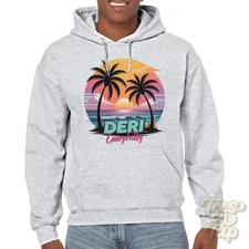 DERI CAERPHILLY HOODIE - Retro Miami Beach Style Funny Summer Parody