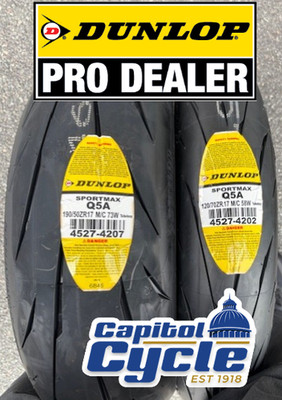DUNLOP SPORTMAX Q5A TIRE SET 120/70ZR-17 190/50ZR-17 FRONT AND REAR - 2 TIRES