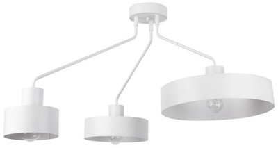 Riesige Deckenleuchte Weiß Metall L:111 cm Retro Esstisch Lampe Esszimmer
