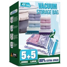 Vacuum Storage Bags, 5 Jumbo and 5 Large Space Saver Vacuum Seal Bags, Space ...