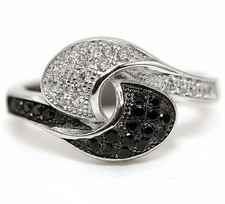 1CT Treated Black Sapphire  Topaz 925 Sterling Silver Ring Jewelry Sz 6 MK6-8