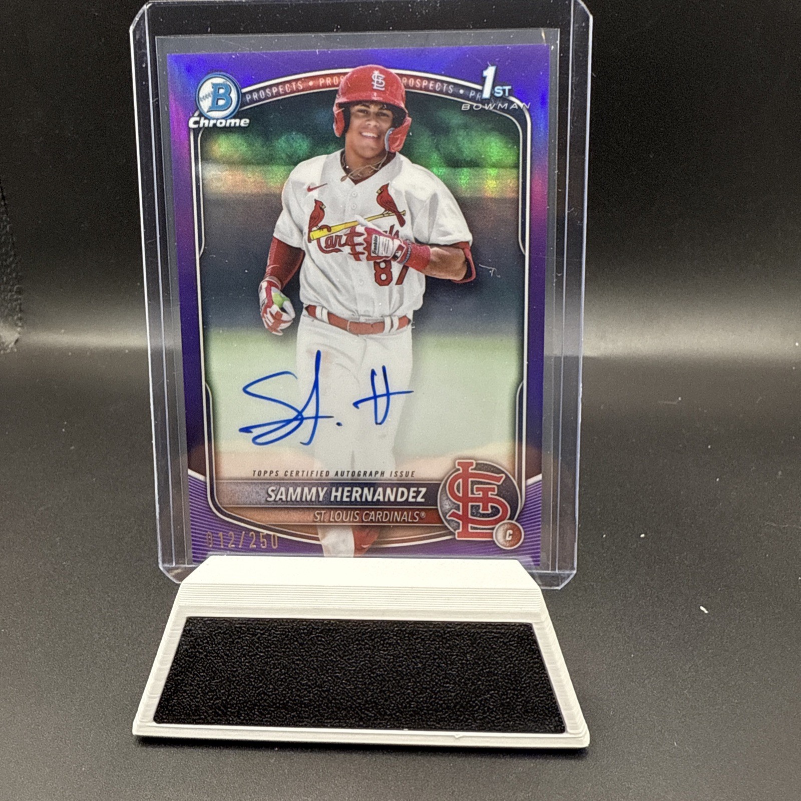 SAMMY HERNANDEZ 2025 BOWMAN CHROME 1ST AUTOGRAPH TRUE PURPLE AUTO /250