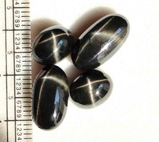 Natural Black Star Oval Cabochon Diopside Star Gemstone 9 16 MM 19.80 CT 4 Pcs