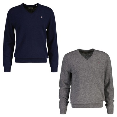 GANT Herren Strickpullover, V-Neck, Wolle - EXTRAFINE LAMBSWOOL V-NECK