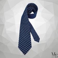 VINEYARD VINES Blue Palm Print Silk Tie Hand Made In USA 60" 3.25" EX COND