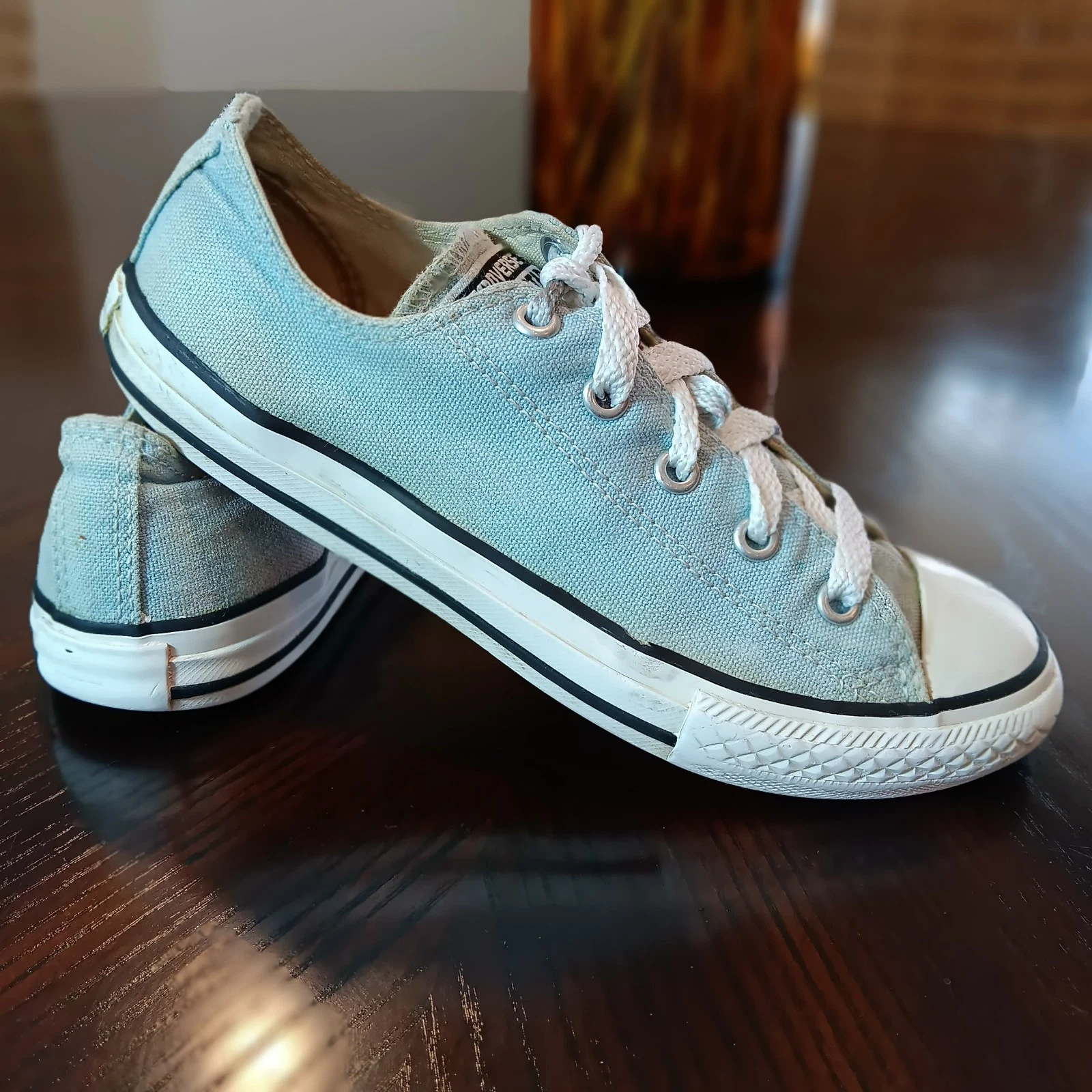 Sneakers Converse All Star Low Top Teal Turchese come nuove unisex giovani taglia 2