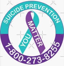 Suicide Awareness Ribbon Decal Remembrance Prevention Window Sticker HOT LINE