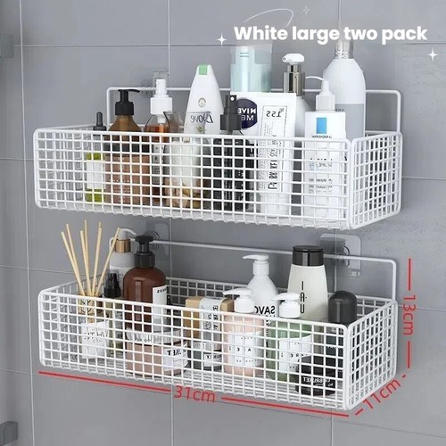 1/2PcsBathroom Shower Caddy Shelf Organiser No Drill Wall Mounted Shower Shelves - Picture 4 of 40