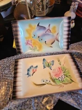 Pair of Vintage Mid Century Japanese Ashtrays. Stamped 5106