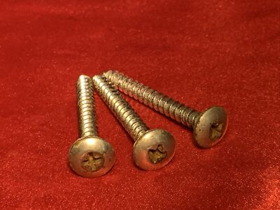 1965 USA Silvertone Danelectro Guitar Neck Mounting Screws Nickel 1457 1448 Vtg