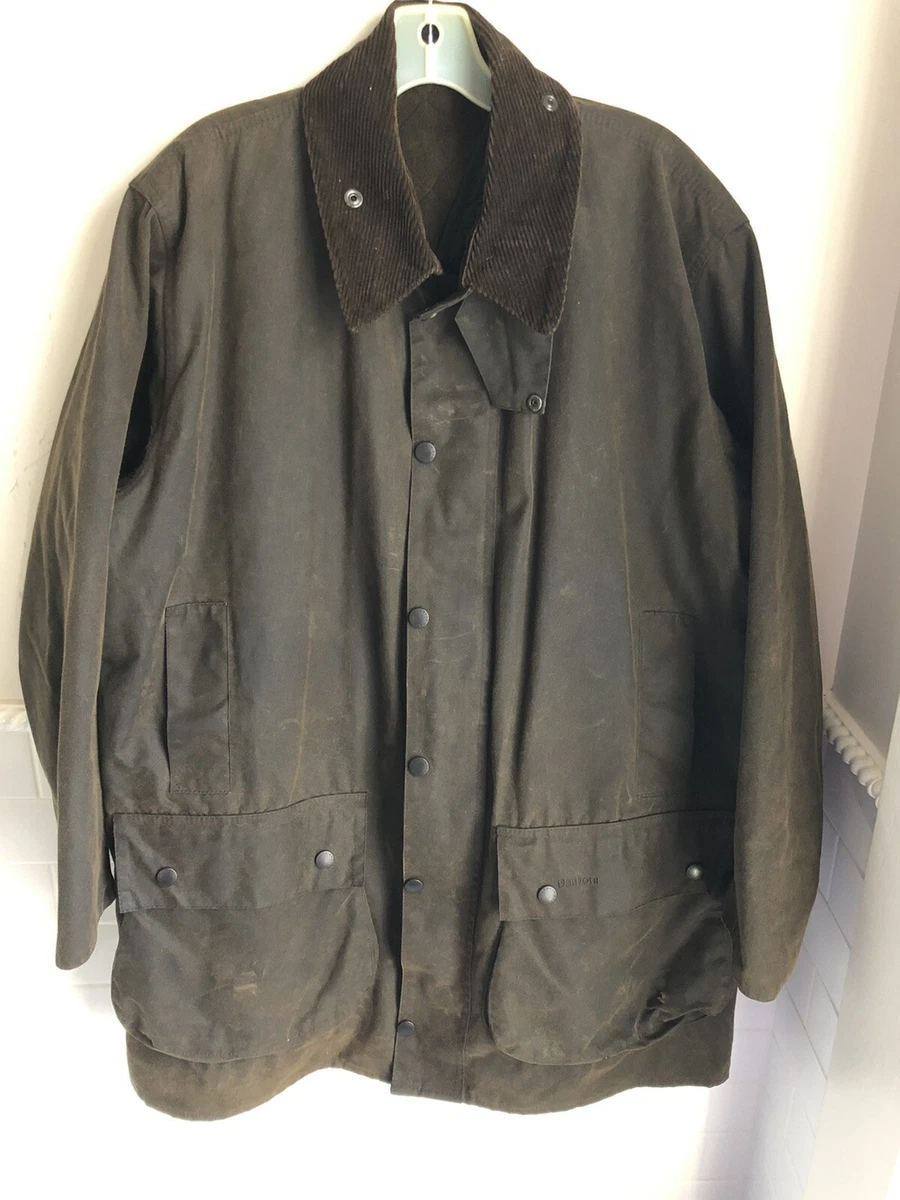 Barbour Northumbria Classic Wax Jacket Hood Brown C44 Large
