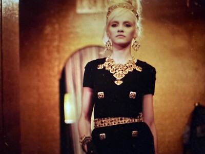 Chanel 11A NEW Paris-Byzance Tweed Black MULTICOLOR GRIPOIX Buttons Dress FR36