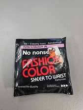 No Nonsense Pantyhose 156 Cream Ivory Size A Petite to Medium Sandalfoot Nylons