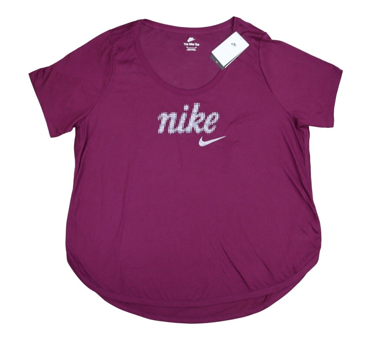 Nike Womens Purple Logo Tunic Tee Graphic T-Shirt Top Plus , 1X | eBay