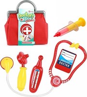Doktor Set 5-Tlg ZubehöR FüR Kinder Rot Arztkoffer Doktorkoffer Arzt Tasche 79