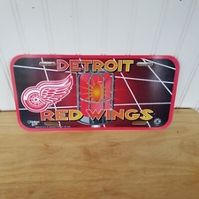 Vintage Detroit Red Wings Plastic License Plate, Made In USA!