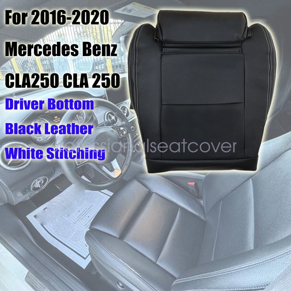 For 2016 2017 2018 2019 2020 Mercedes Benz CLA250 Driver Bottom Black Seat Cover - Image 3 of 4