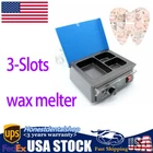 Dental Lab Wax Heater Pot 3-Well Analog Melter Dipping Wax Pot Heater Melting US