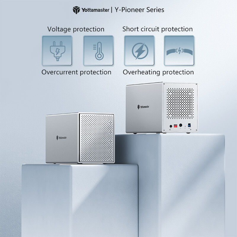 Yottamaster 5 Bay RAID Hard Drive Enclosure Type C Fits 3.5" 2.5" SATA HDD SSD - Picture 1 of 11