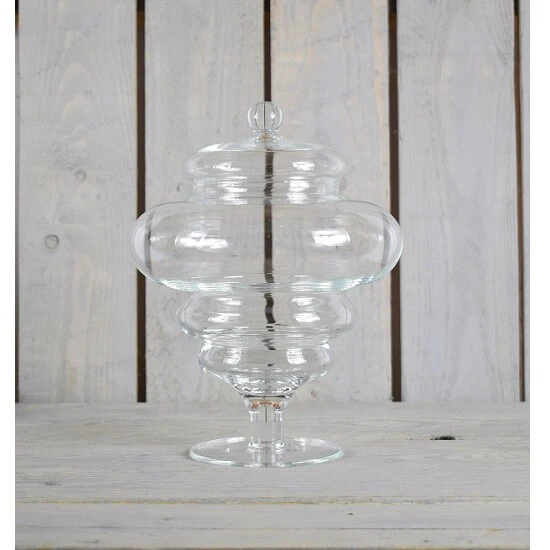 Glass Jar Lid Handmade Beautiful Clear With a Unique Shape And 2400 ml