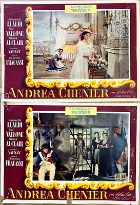 ANDREA CHENIER -2 Lobby Card Fotobuste-Raf Vallone,Antonella Lualdi,Auclair-1955