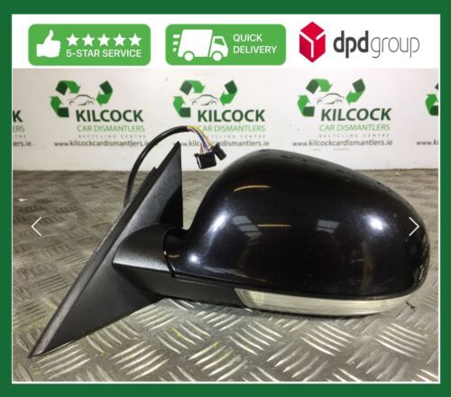 2004 VW PASSAT WING MIRROR NEAR SIDE FRONT N/S/F BLACK POWERFOLD LED *15 WIRES - Picture 1 of 12