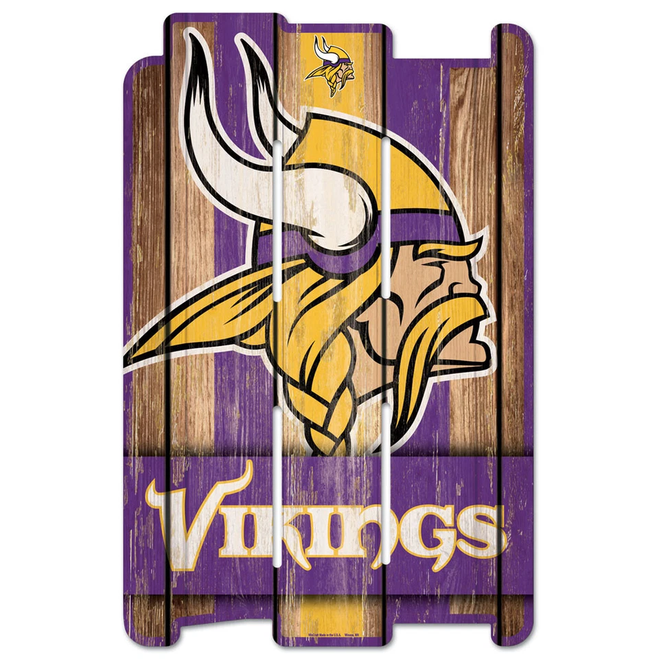 NFL Minnesota Vikings Plank Fence Wood Sign Holzschild Holz Deko Zaun 43x28cm - Bild 1 von 1