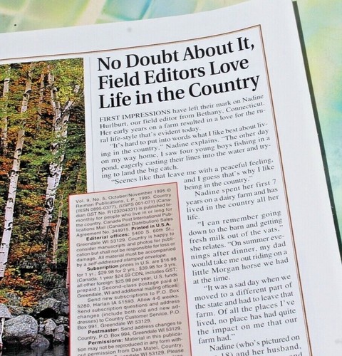 Country Magazine Oct/Nov 1995 FREE SHIP! - Picture 2 of 6