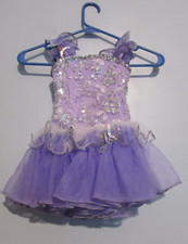 Curtain Call Girls Purple Leotard with Tutu Child Size XS EUC  