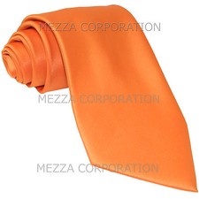 New Vesuvio Napoli Men's necktie solid color 100 polyester wedding prom Orange