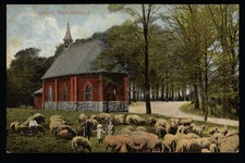 SCHLEBUSCH (Leverkusen) * Gezelinkapelle mit Schafen * col.-AK wohl um 1910