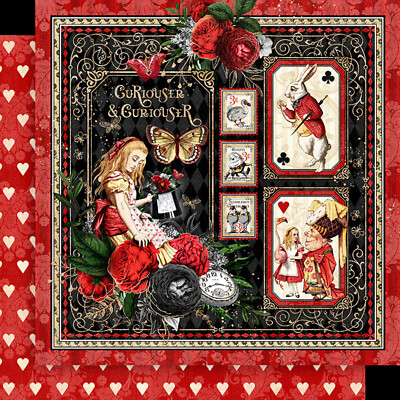 Graphic45 CURIOUSER & CURIOUSER (1 PC) 12x12 Double-Sided Printed Cardstock