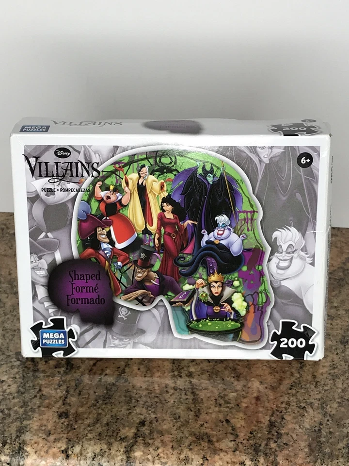 Disney Villains Lot Of 2 Puzzles 200 Piece Circle Of Villains & Mega New - Image 4 of 4