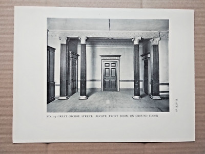 Room in 29 Great George St, Westminster - Antique Survey of London Print - 1926