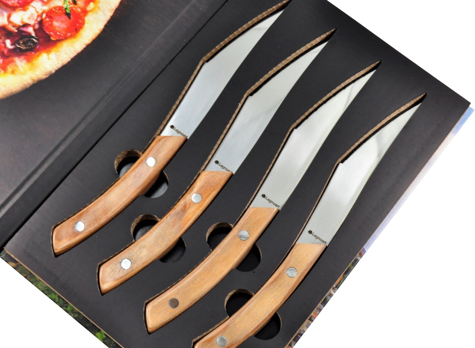 Legnoart Napoli 4Piece Stainless Steel Pizza and Steak Knife 4 Pc Set
