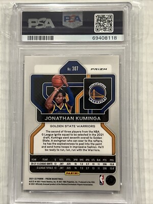 2021 Panini Prizm #307 Jonathan Kuminga PSA 10 Red/White/Blue