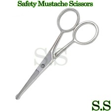 Probe Safety Mustache Ear Nose Pet Grooming Dog Blunt End Scissors Str 4.5" 11cm
