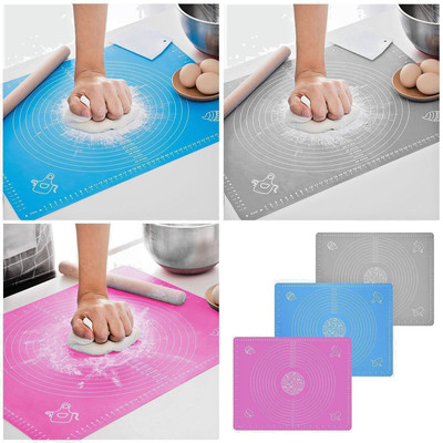 Große Antihaft Silikon Blatt Teig Fondant Rollen Matte Backen Gebäck Glasur UK