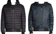 Pajar Canada Black Navy Camo Double-Sided Men's Duck DOWN Hood Jacket Sz XL