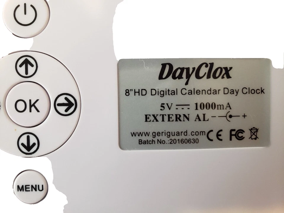 8" HD  Day Clox Digital Calendar Day Clock - Image 3 of 4