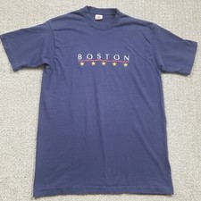 Vintage Fruit of The Loom Single Stitch Made in USA Shirt Mens L (fit M) Boston