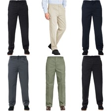 Mens Rugby Trousers Fully Elasticated Waist Office Smart Big Plus Size Work Pant