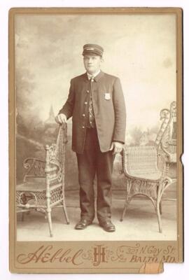 Baltimore City Policeman, 26, 1900s Cabinet Card, Officer Jacob Payne, Very Rare