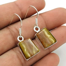 Imperial Jasper Stone Dangle Earrings 925 Sterling Silver Jewelry Christmas Gift